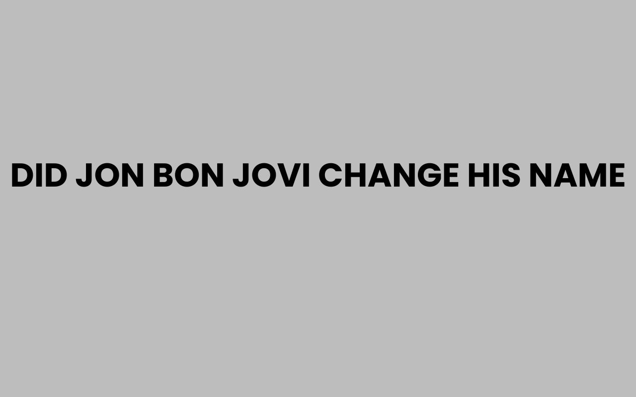 did jon bon jovi change his name