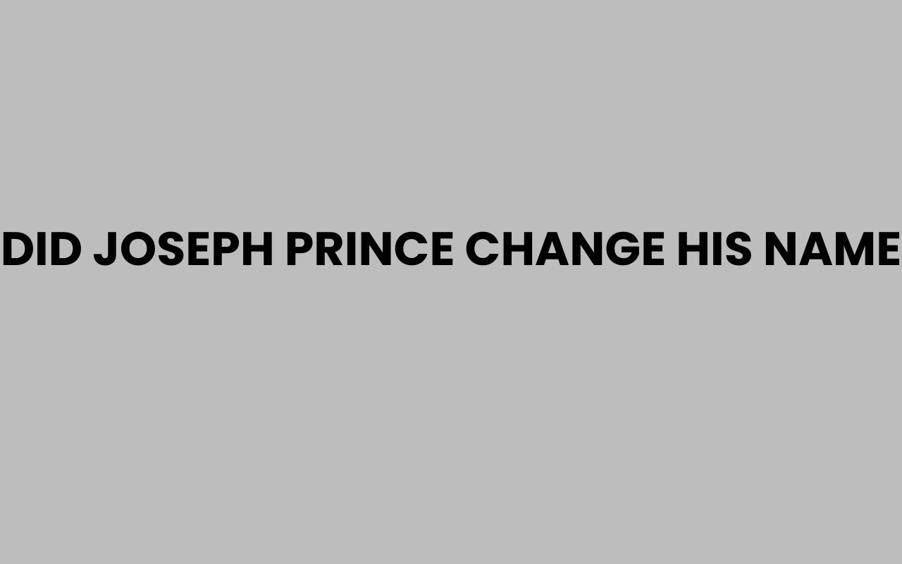 did joseph prince change his name