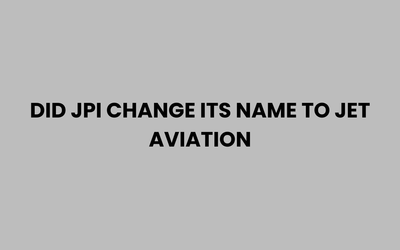 did jpi change its name to jet aviation