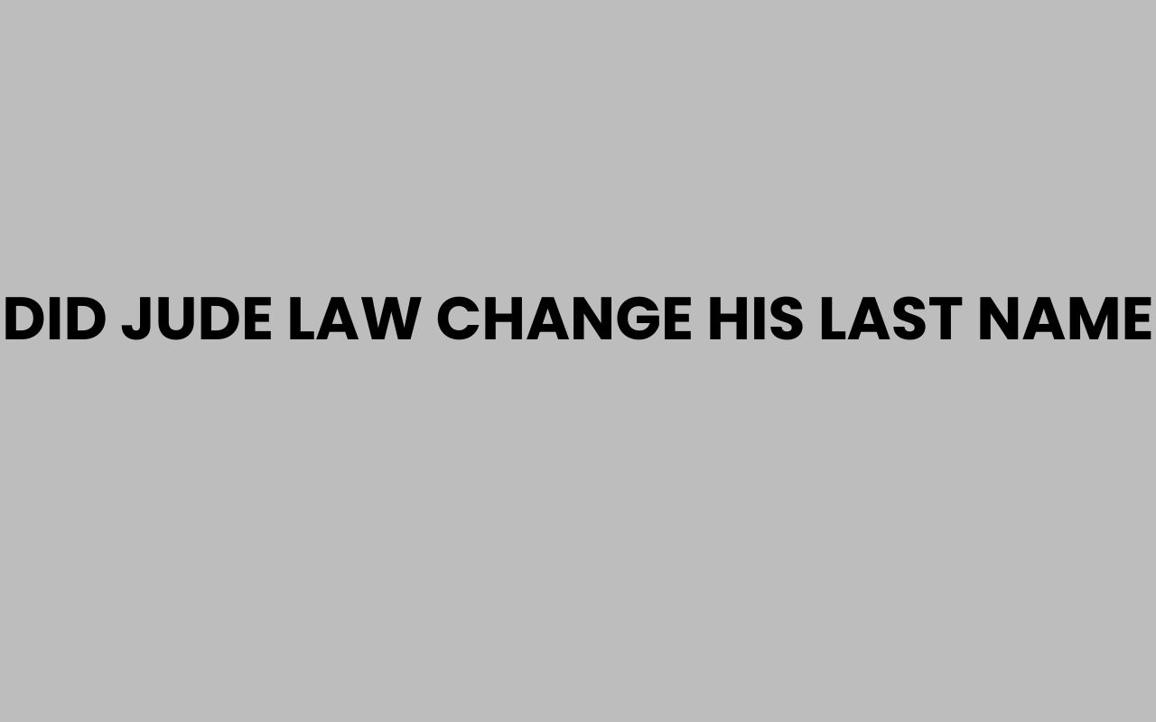 did jude law change his last name