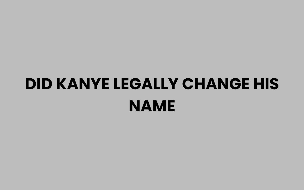 did kanye legally change his name