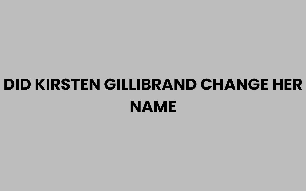 did kirsten gillibrand change her name