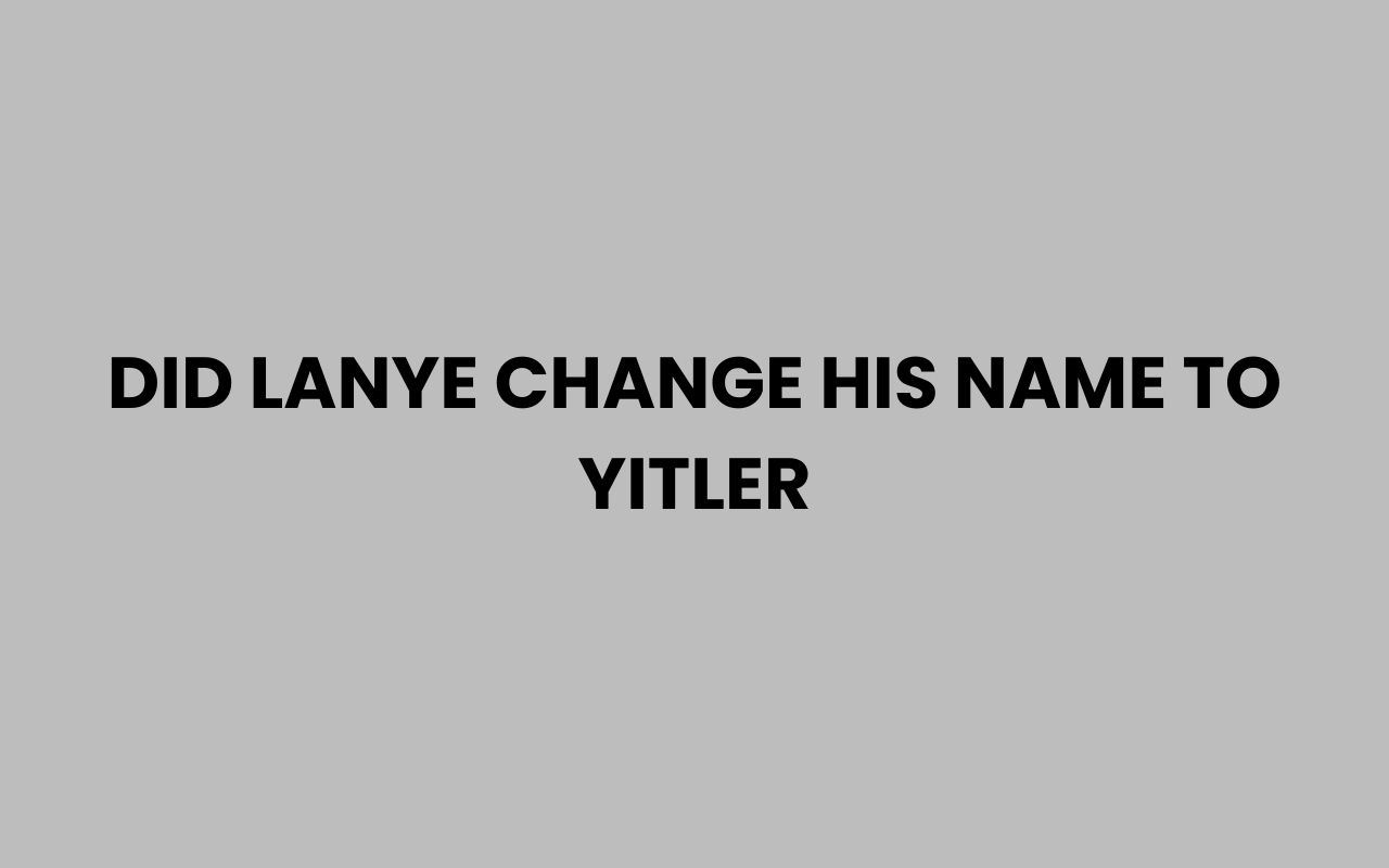 did lanye change his name to yitler