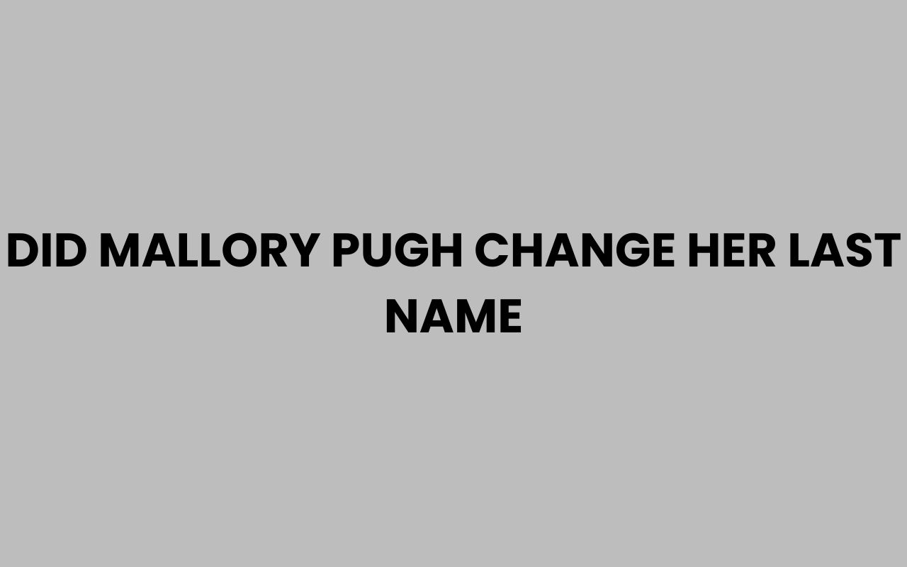 did mallory pugh change her last name