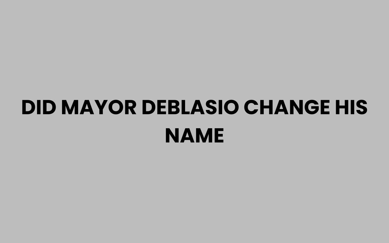 did mayor deblasio change his name