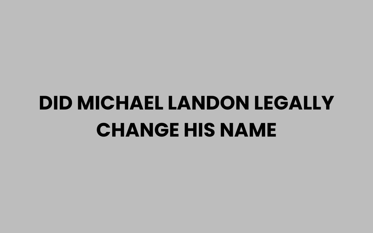 did michael landon legally change his name
