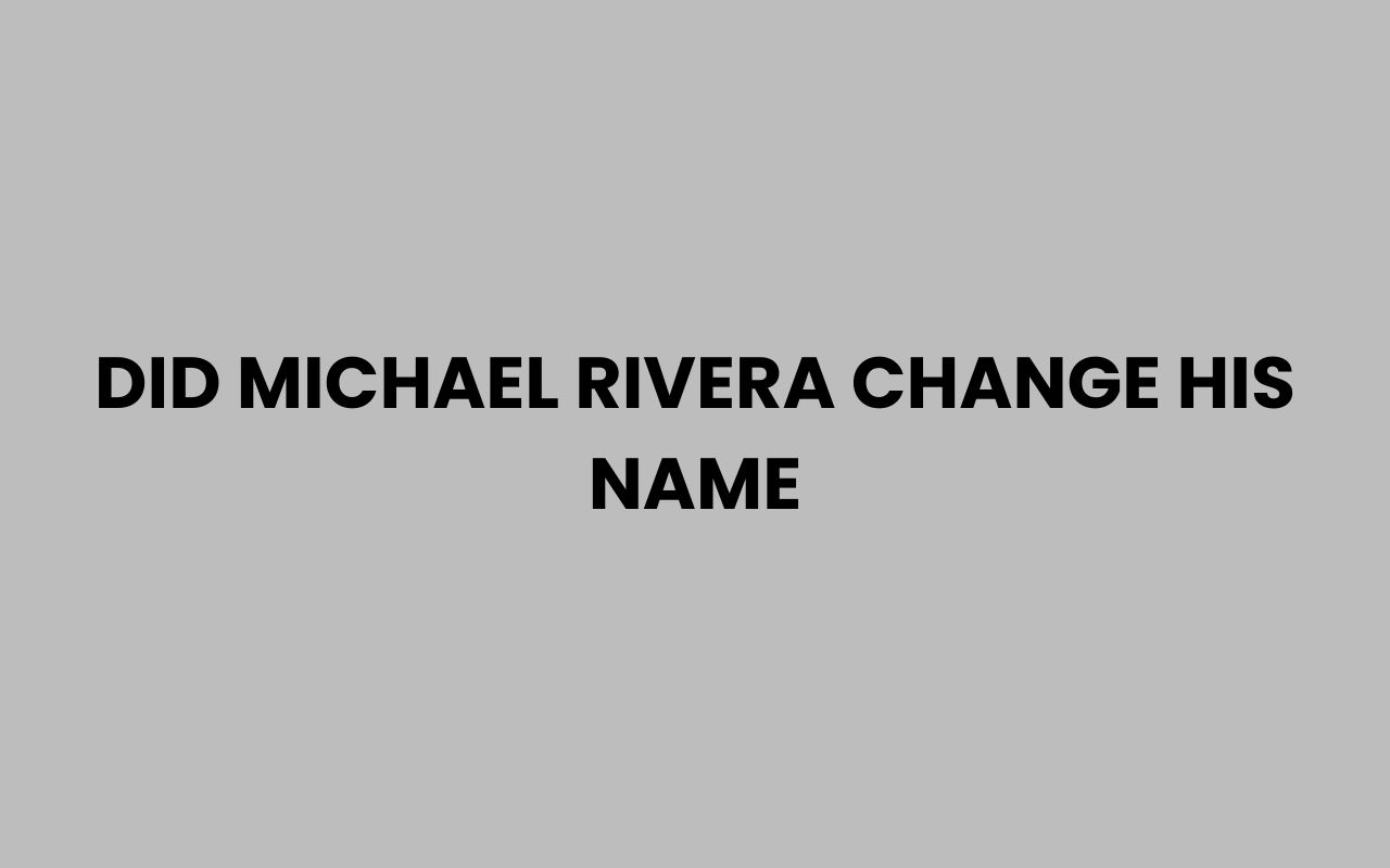 did michael rivera change his name