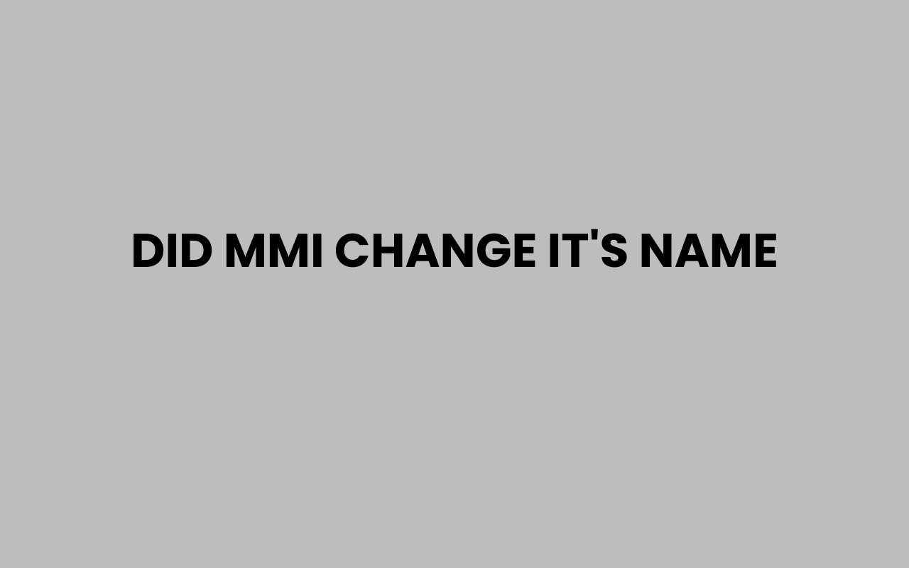 did mmi change its name