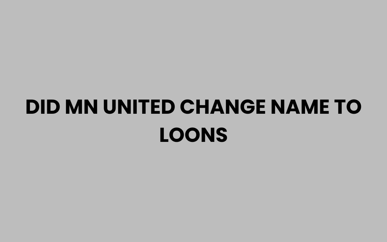 did mn united change name to loons