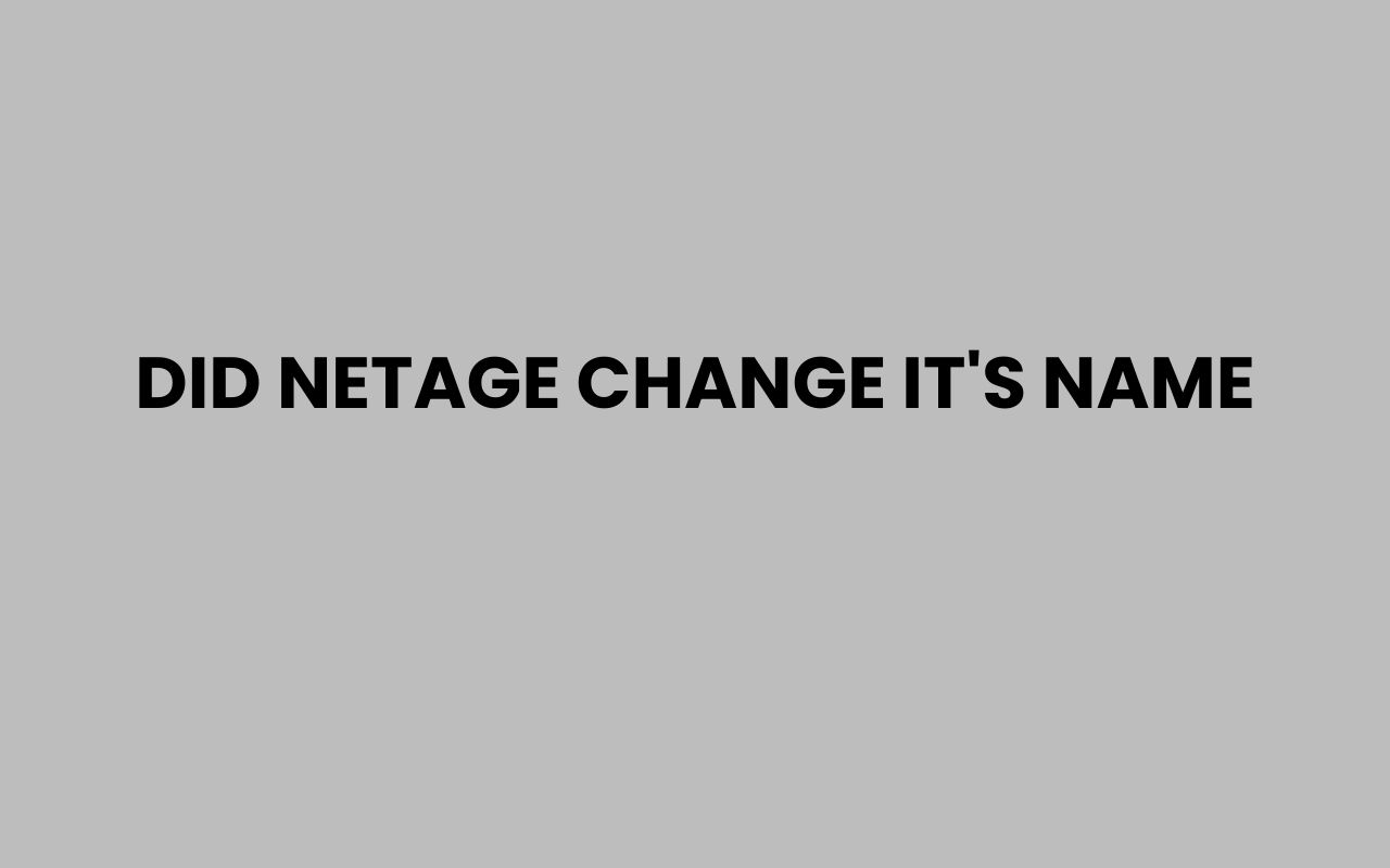 did netage change its name