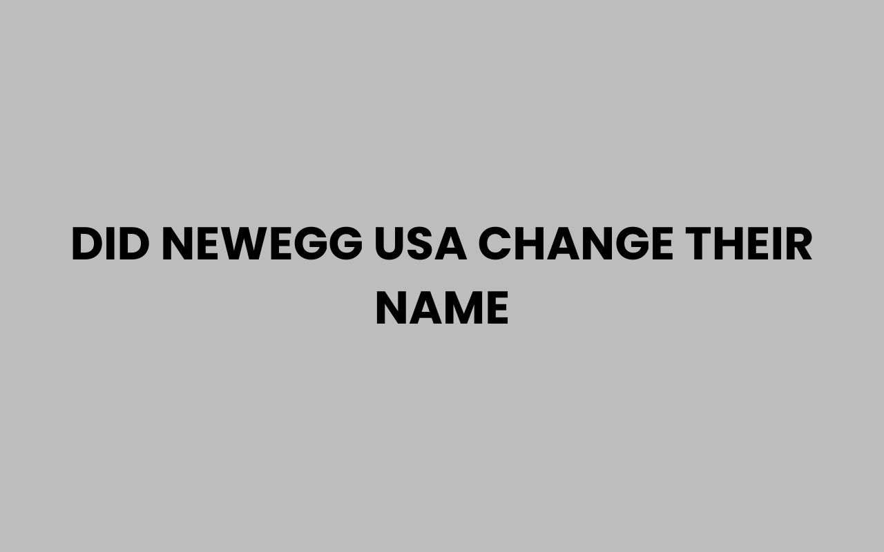 did newegg usa change their name