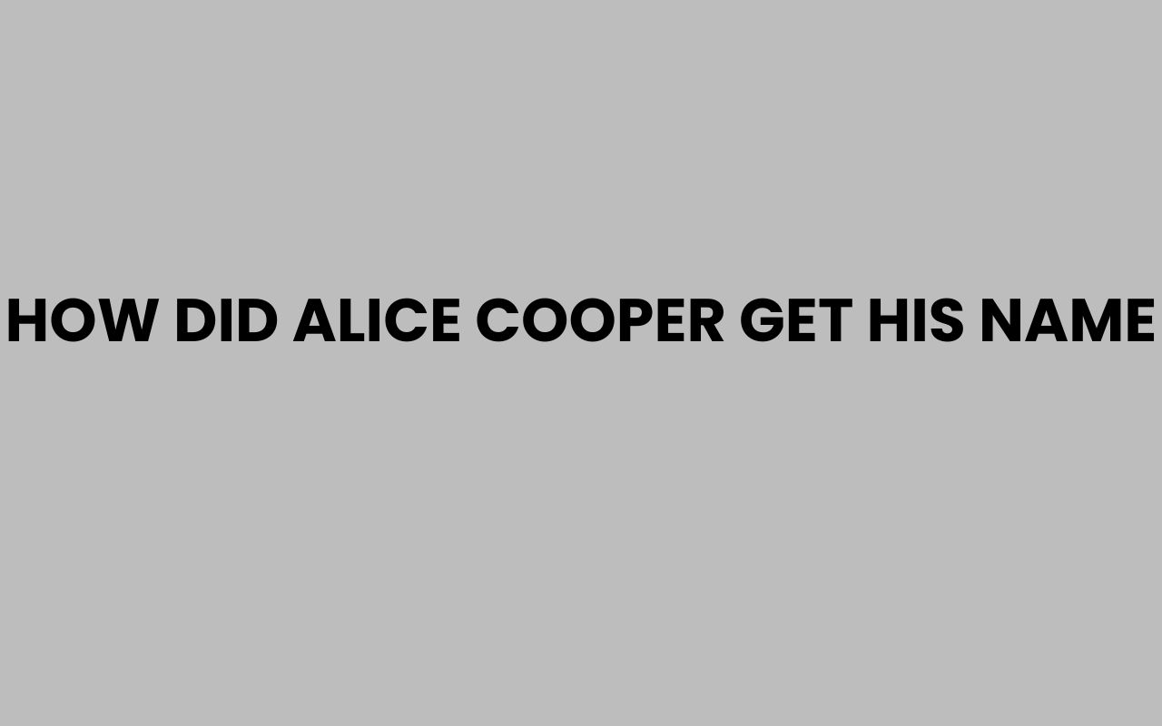 how did alice cooper get his name