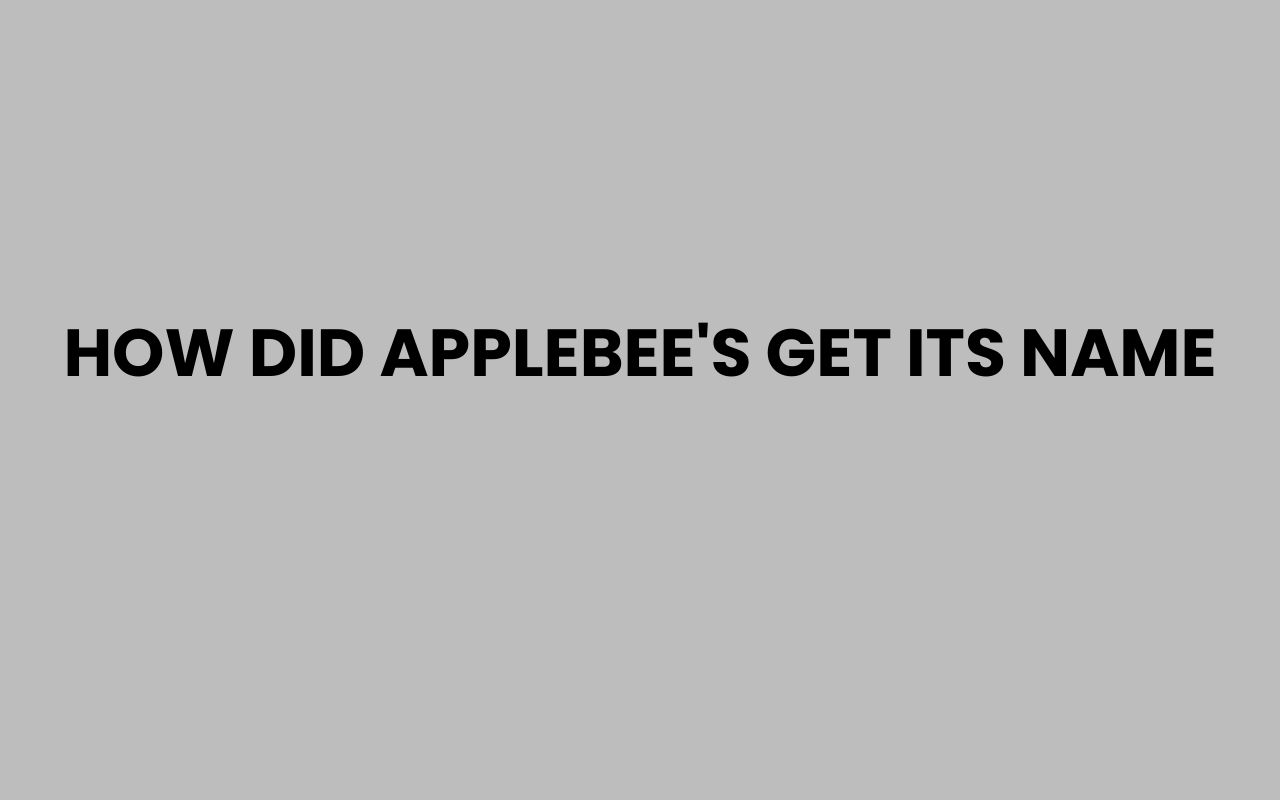 how did applebees get its name