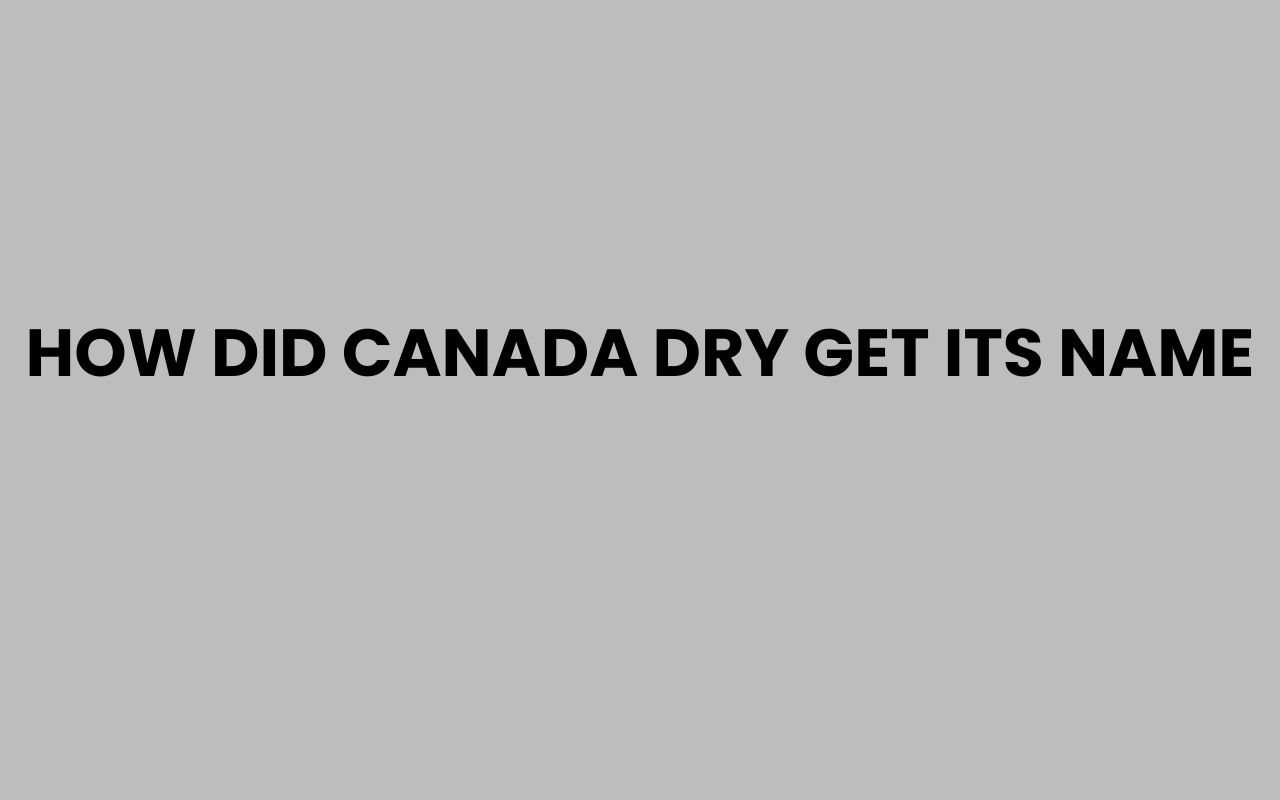 how did canada dry get its name