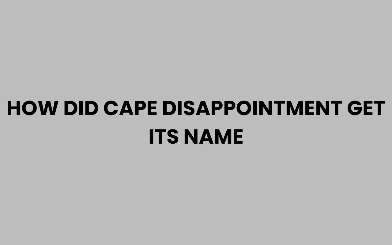 how did cape disappointment get its name
