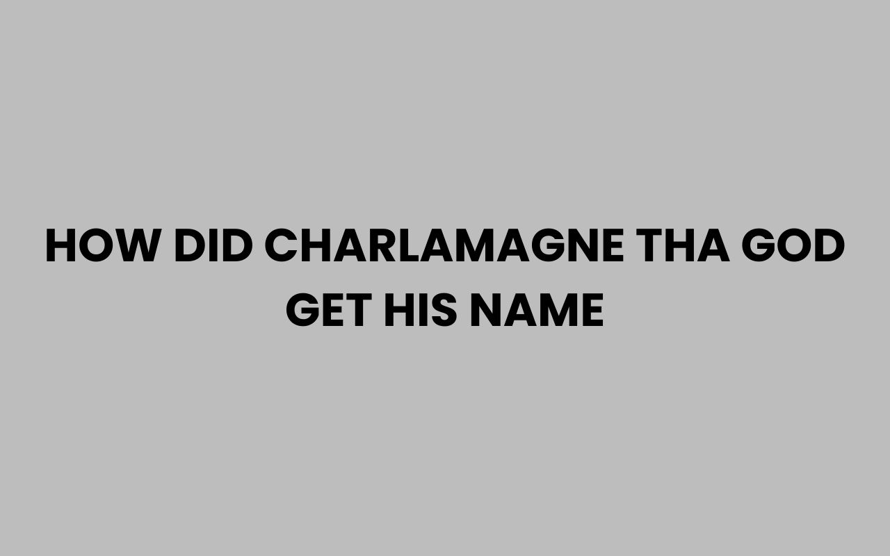 how did charlamagne tha god get his name
