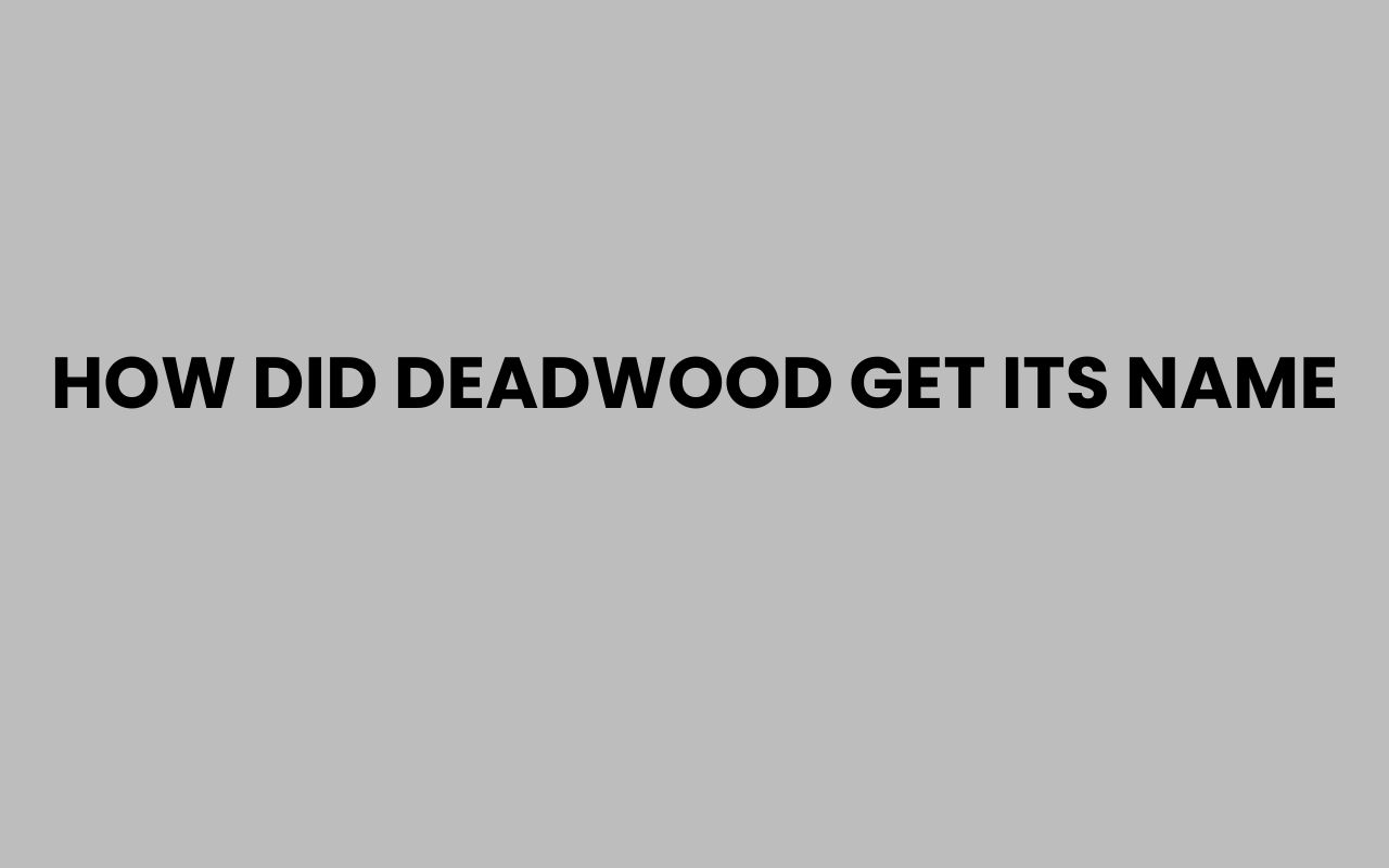 how did deadwood get its name
