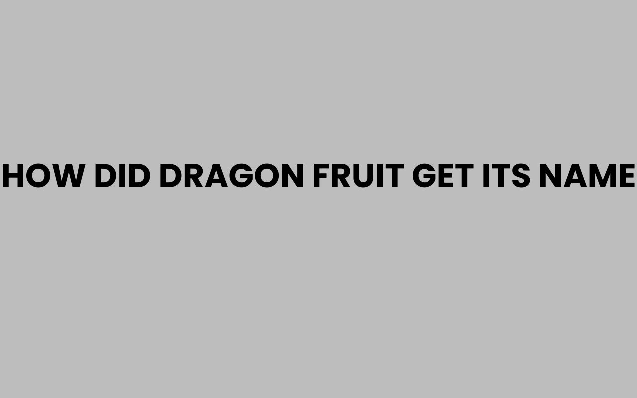how did dragon fruit get its name