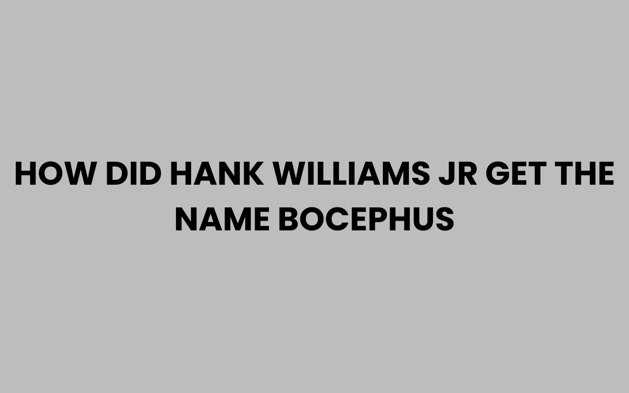 how did hank williams jr get the name bocephus