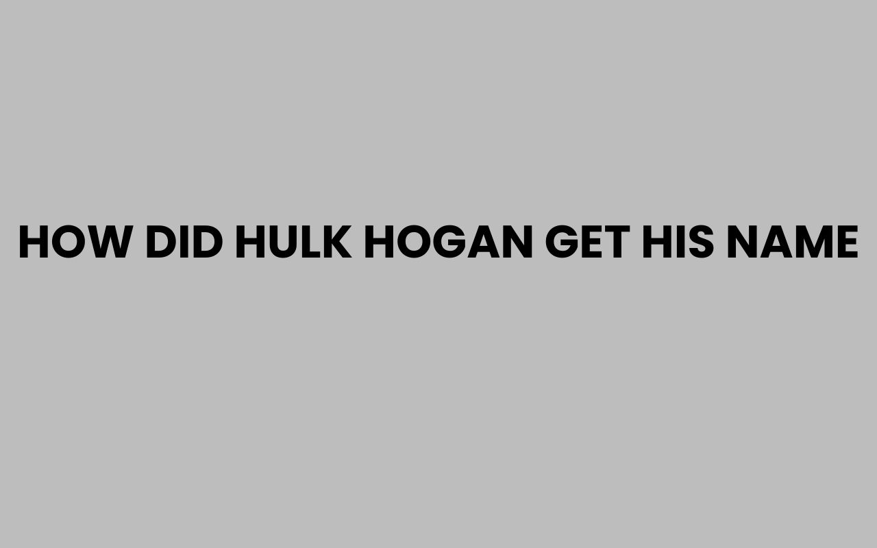 how did hulk hogan get his name