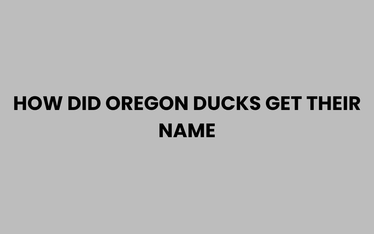 how did oregon ducks get their name