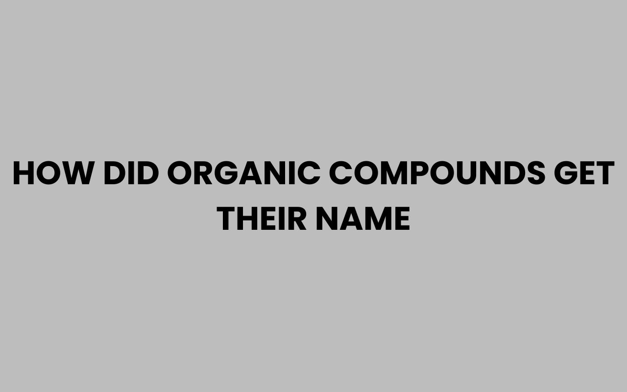 how did organic compounds get their name