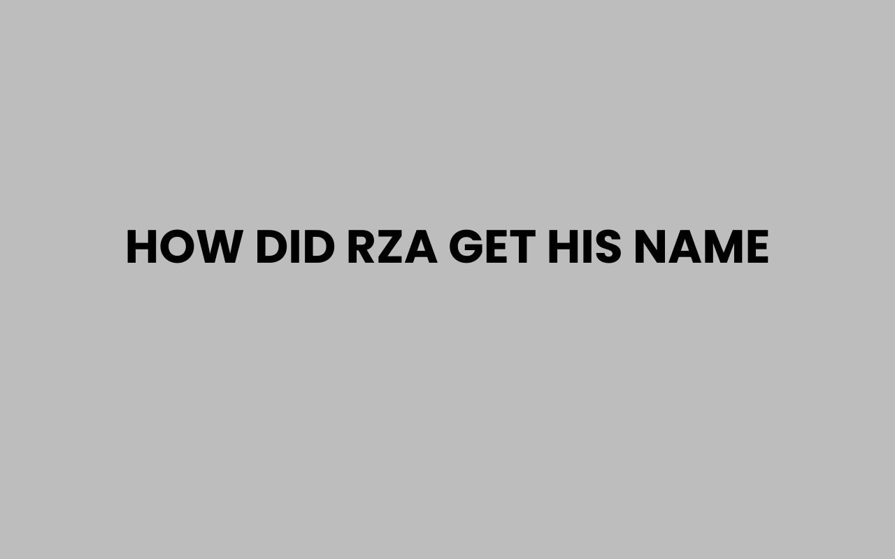 how did rza get his name