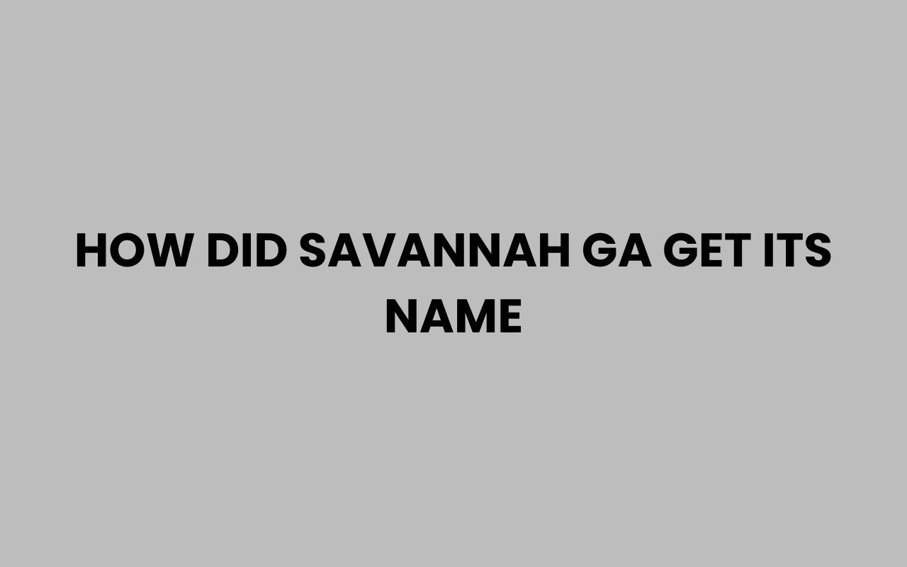 how did savannah ga get its name