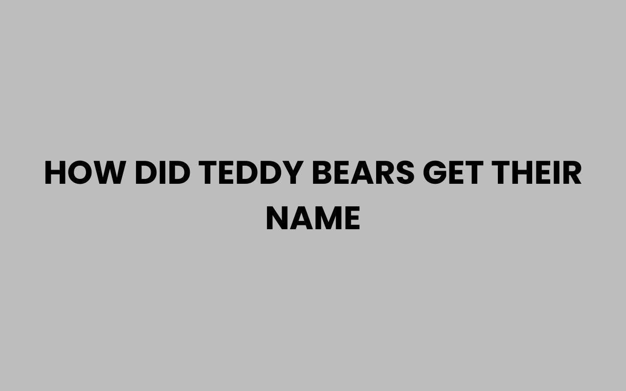 how did teddy bears get their name