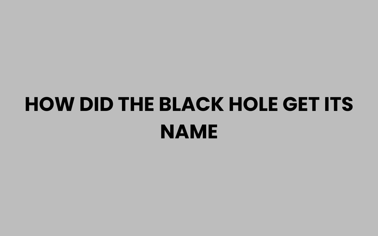 how did the black hole get its name