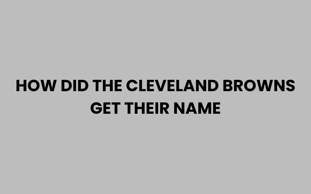 how did the cleveland browns get their name
