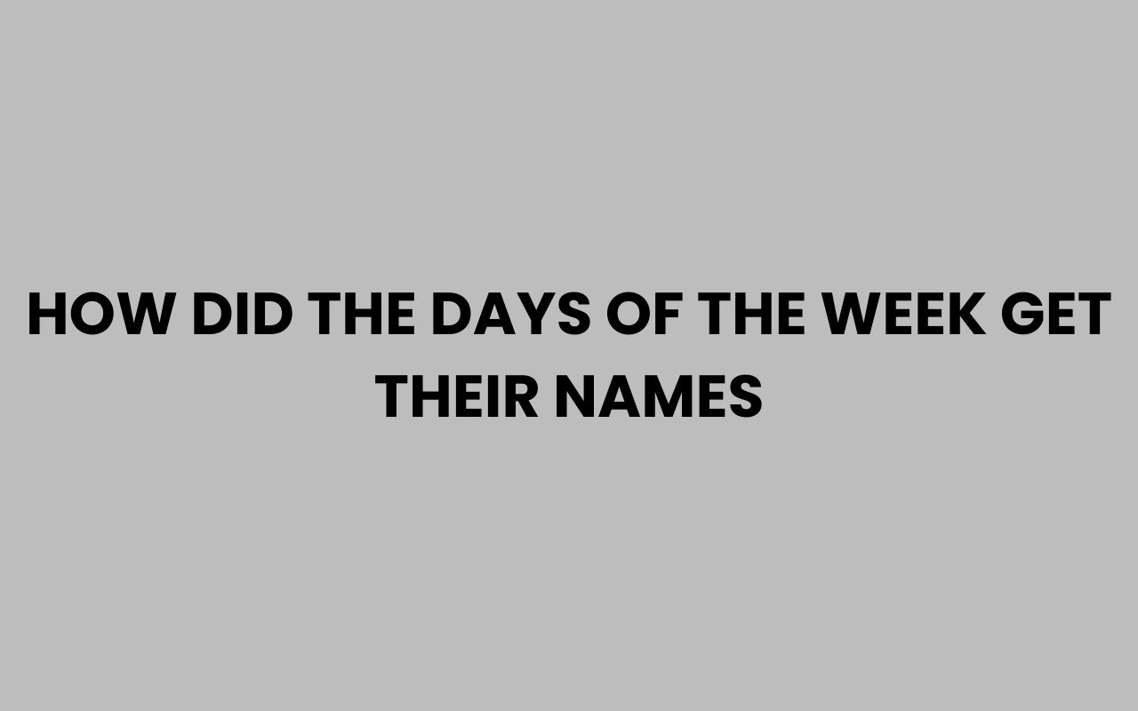 how did the days of the week get their names