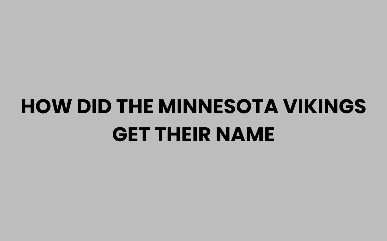 how did the minnesota vikings get their name