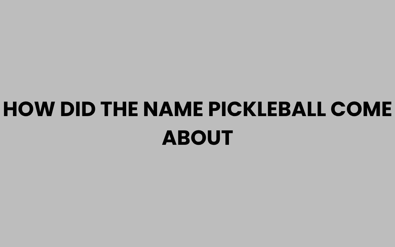 how did the name pickleball come about