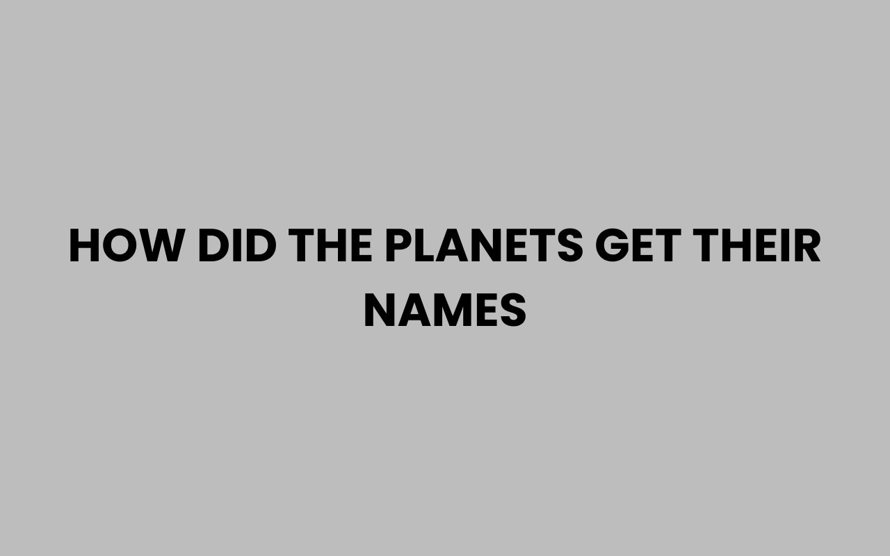how did the planets get their names