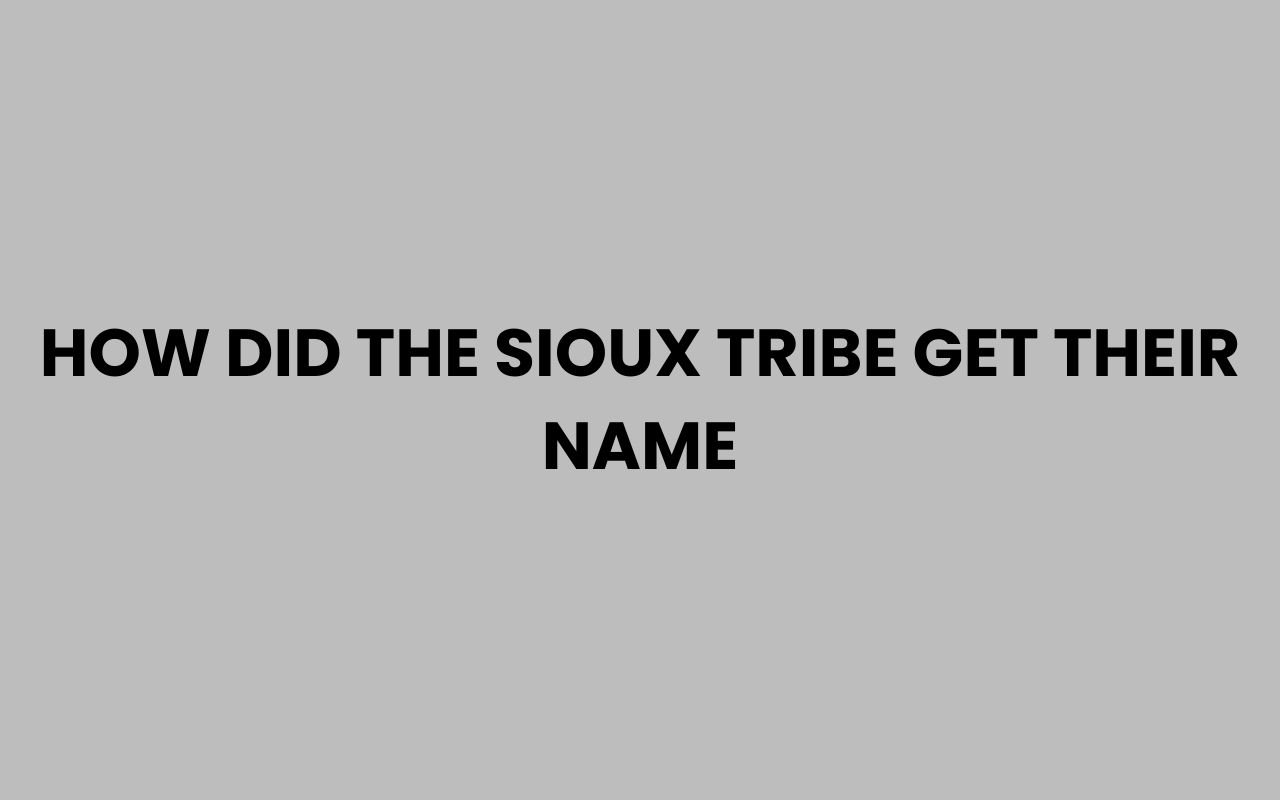 how did the sioux tribe get their name