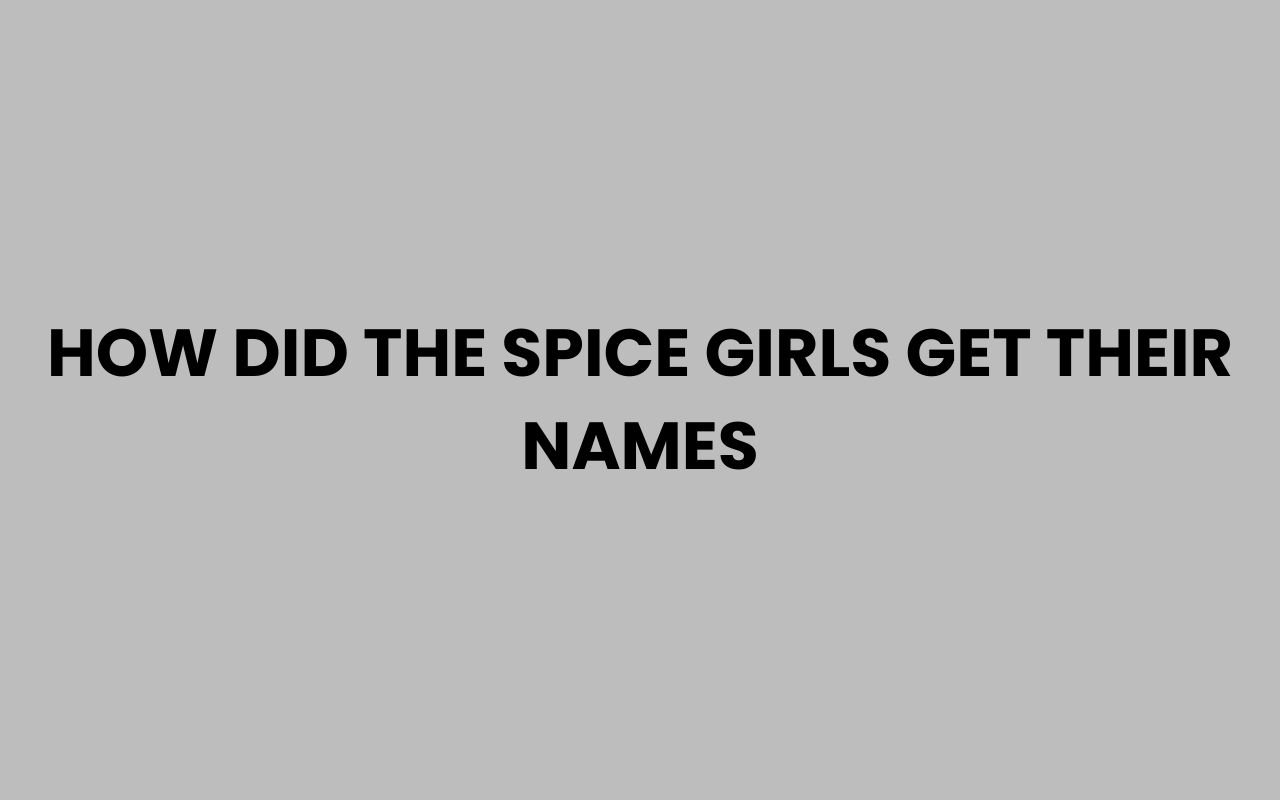 how did the spice girls get their names