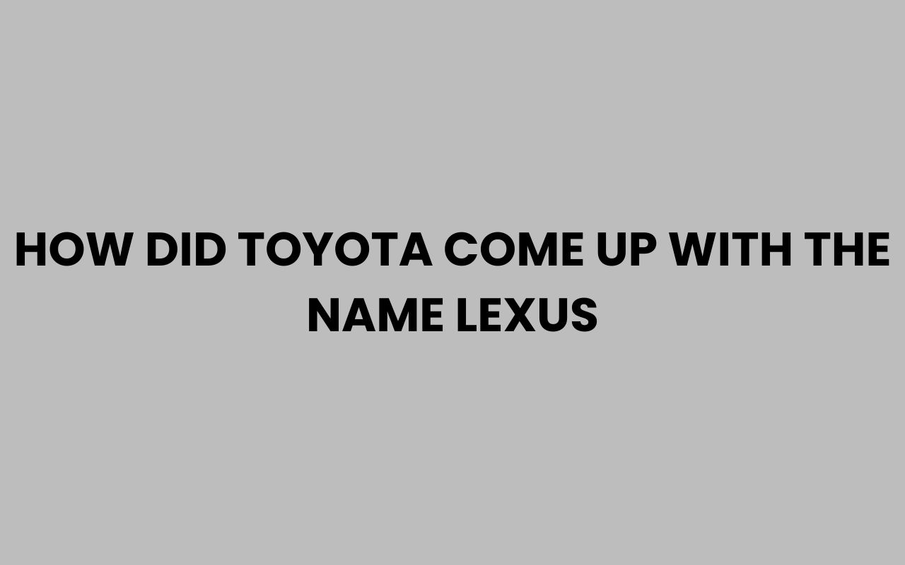 how did toyota come up with the name