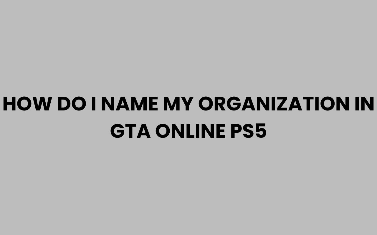 how do i name my organization in gta online ps5
