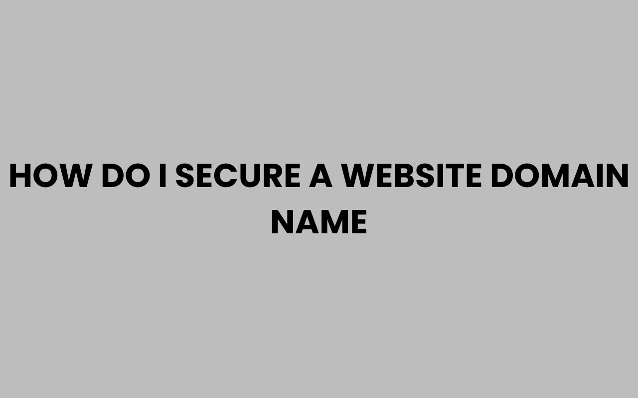 how do i secure a website domain name