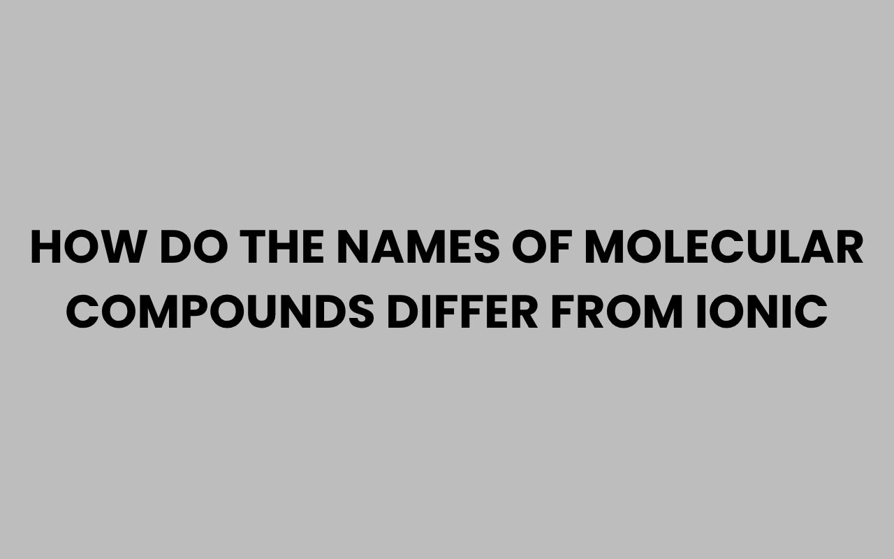 how do the names of molecular compounds differ from ionic