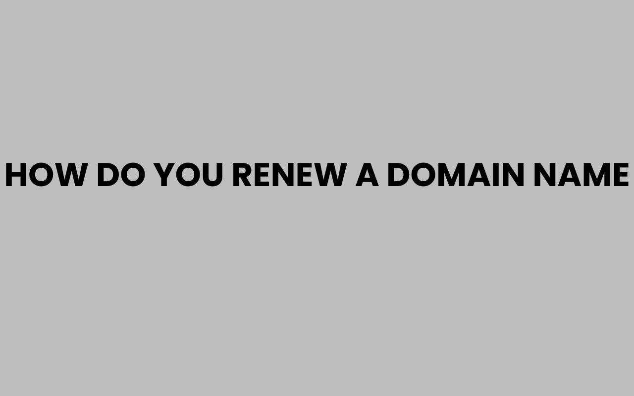 how do you renew a domain name