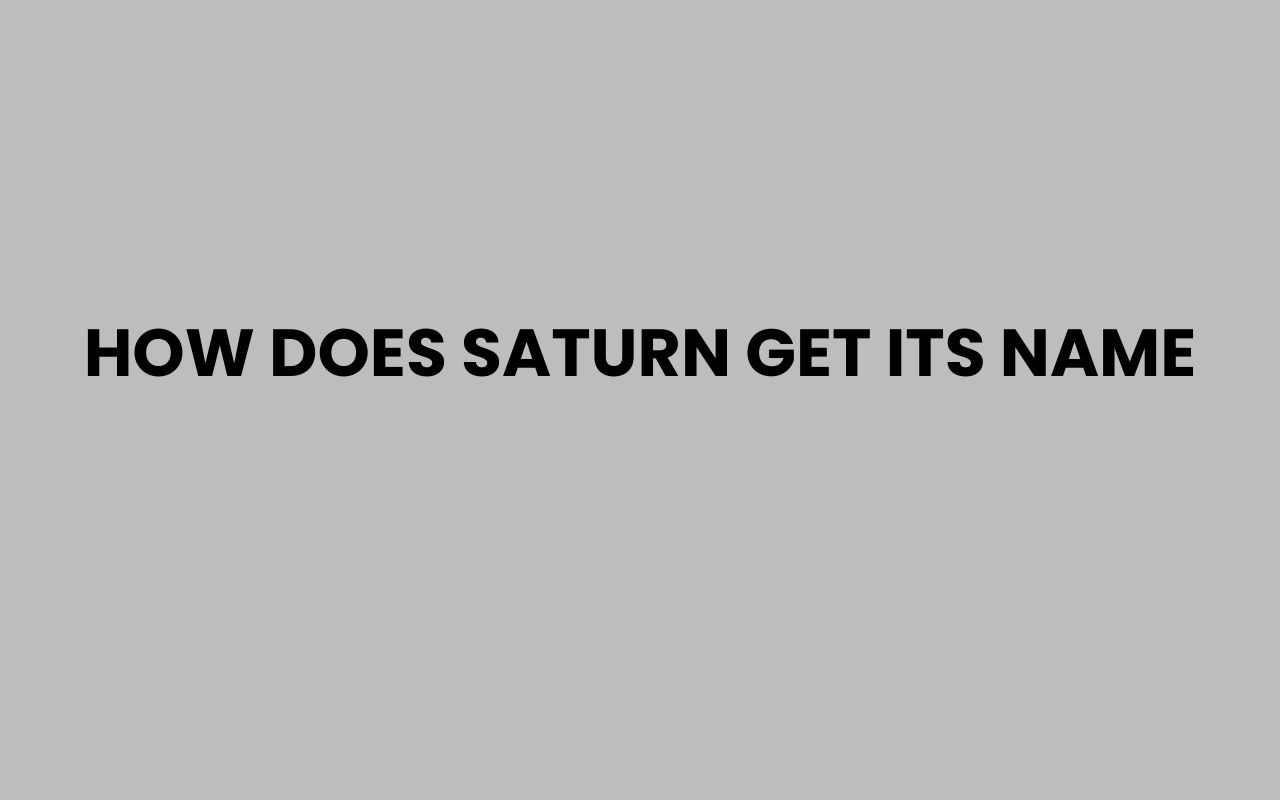 how does saturn get its name