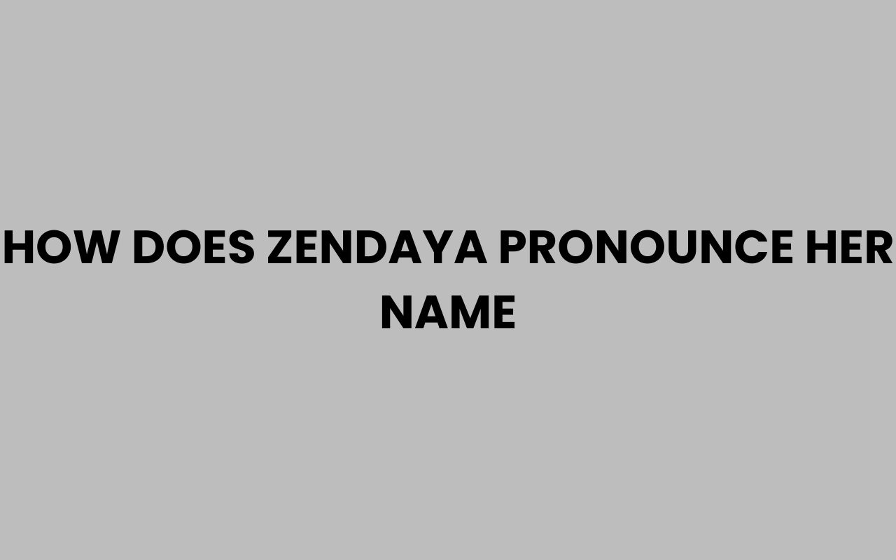 how does zendaya pronounce her name