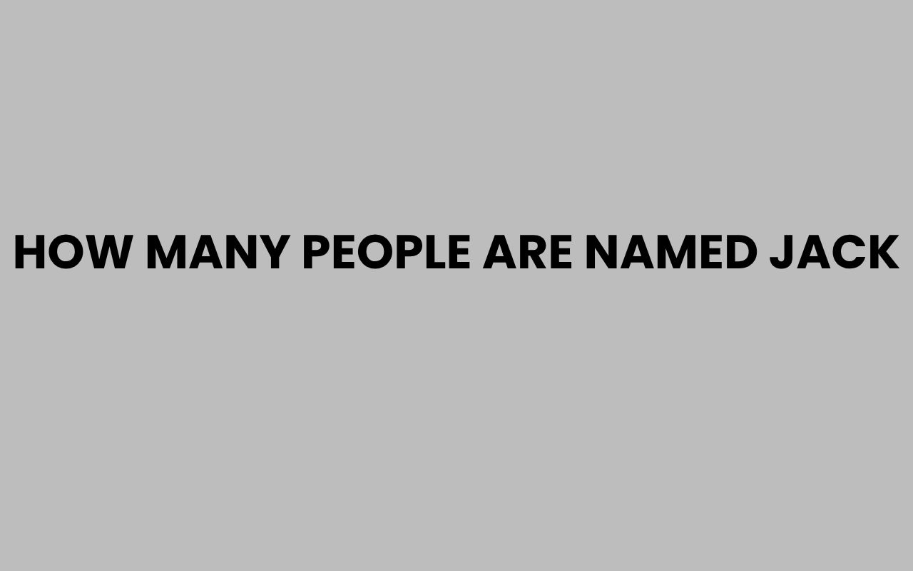 how many people are named jack