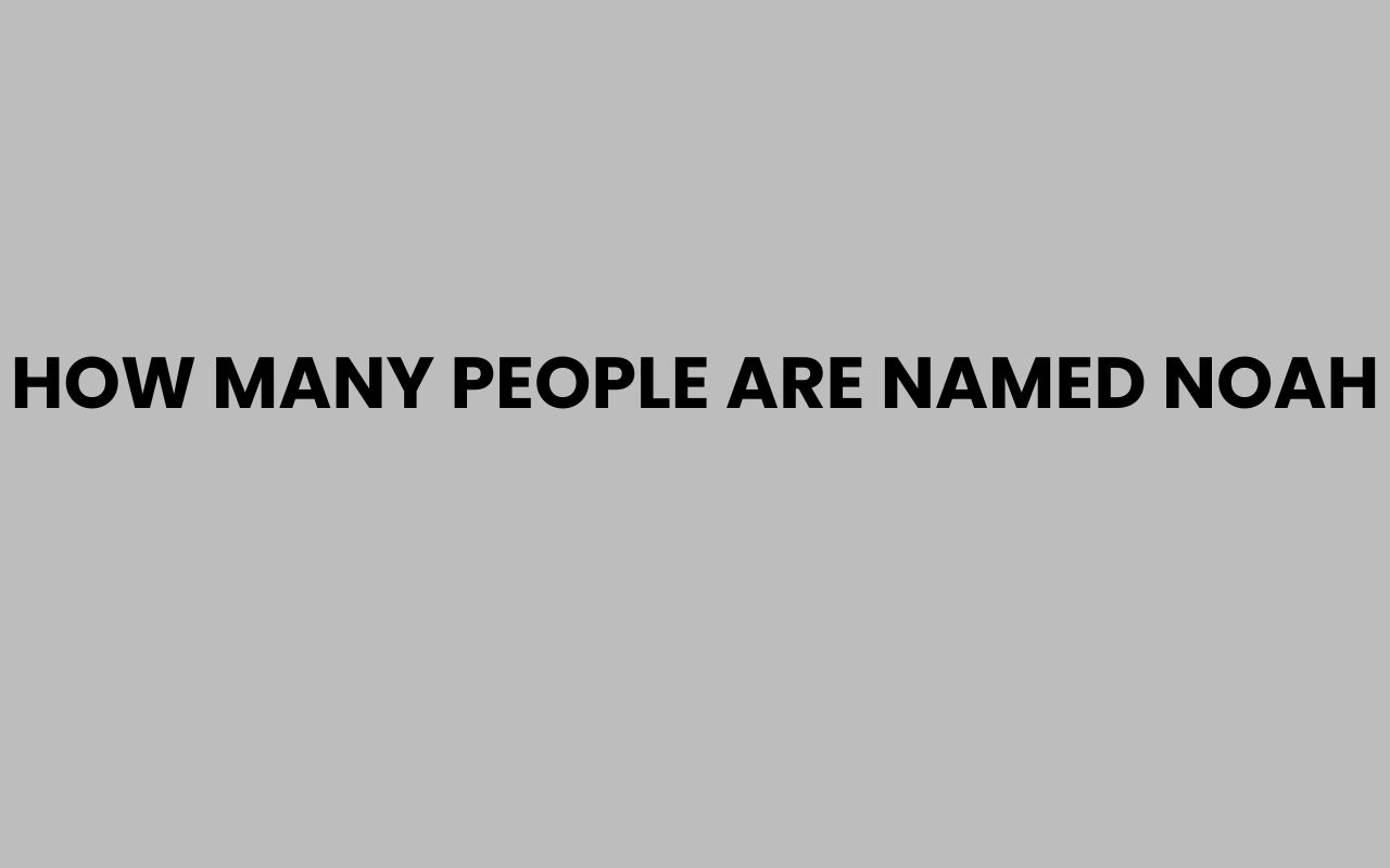 how many people are named noah