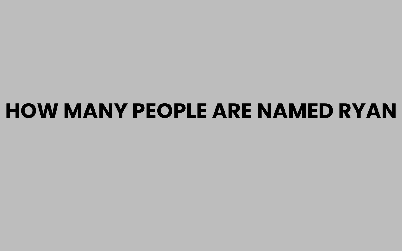 how many people are named ryan