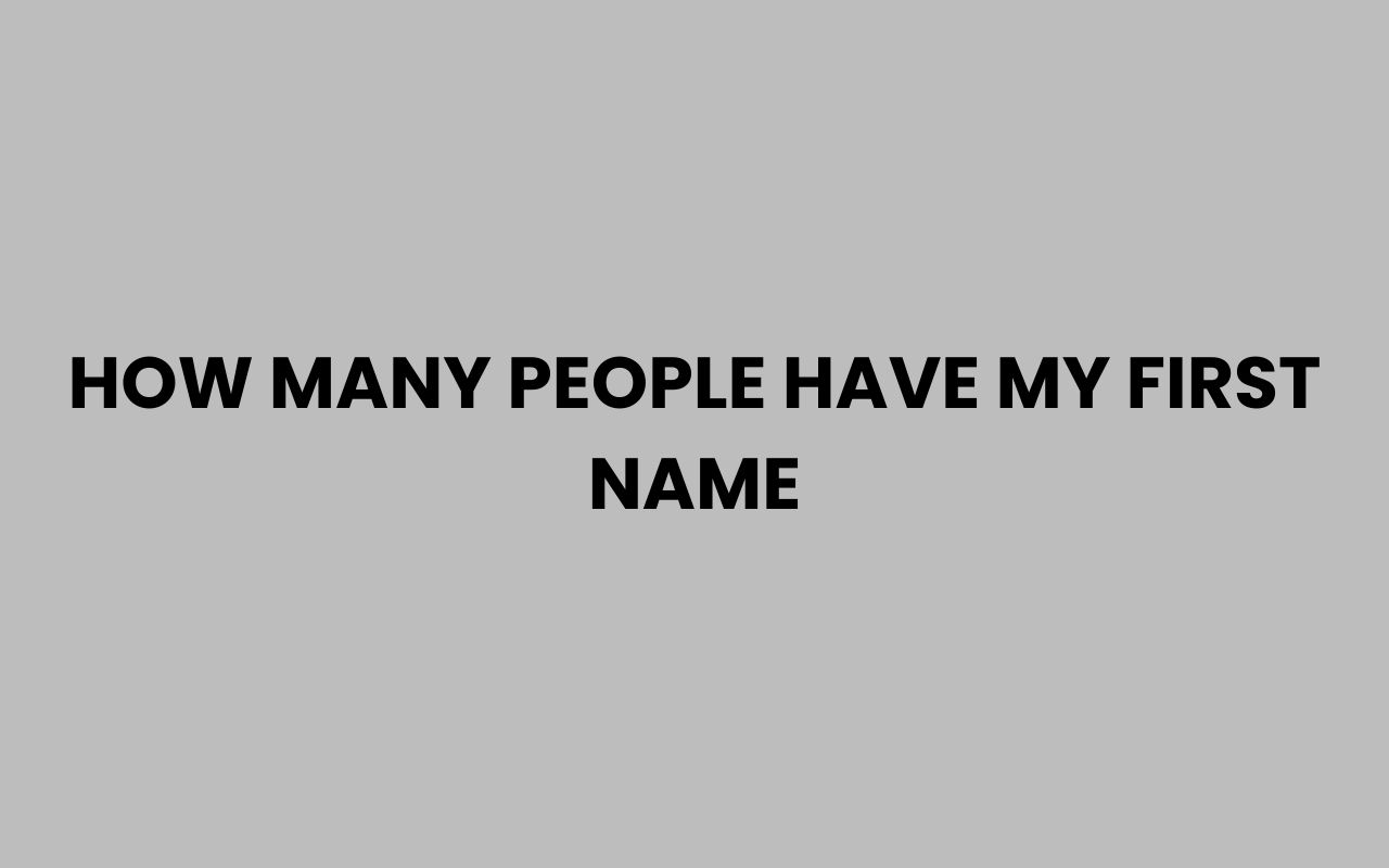 how many people have my first name