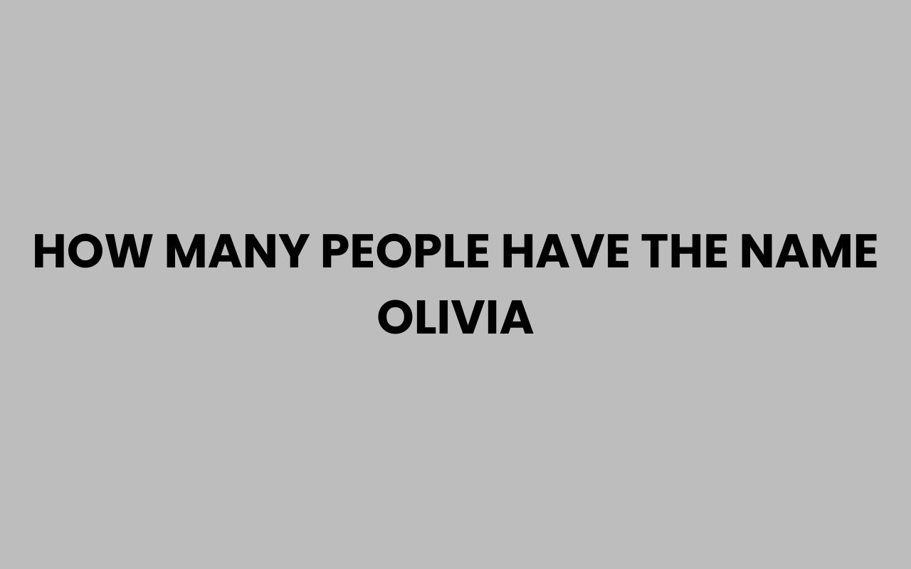 how many people have the name olivia