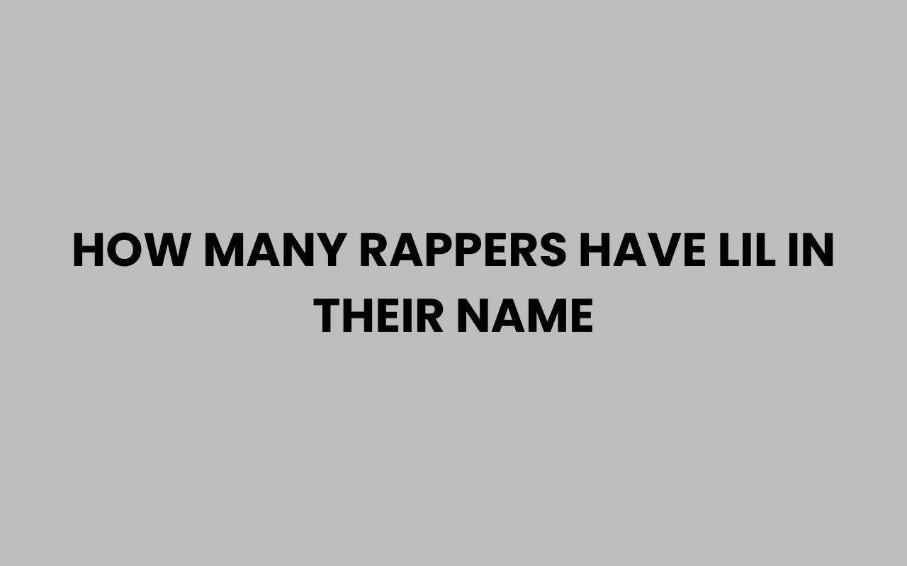 how many rappers have lil in their name